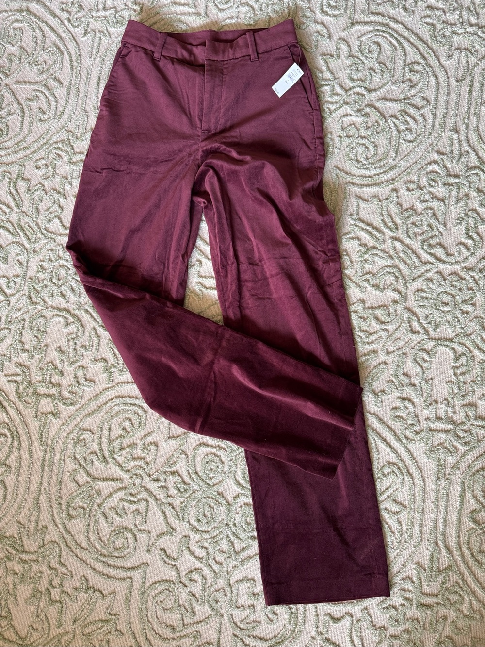 GAP Women's Burgundy Straight-Leg Trousers
